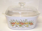 Vtg CORNING WARE Spice of Life 5 Quart Casserole A-5-B W/ Pyrex Lid A-12-C 1970s