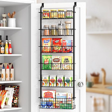 Over Door Pantry Organizer 6 Tier Stainless Steel Spice Rack Storage Black