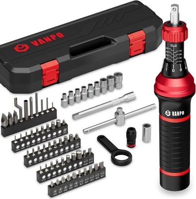 1/4'' Torque Screwdriver Set 64 Pieces 10 80 In Lb Inch Pound Torque Wrench