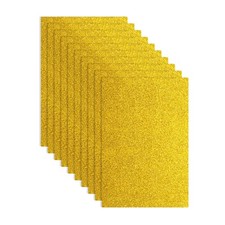 10Pcs Yellow Glitters Foam Sheets, 8"x12" Sparkle EVA Foam Sheets 1.5mm Thick