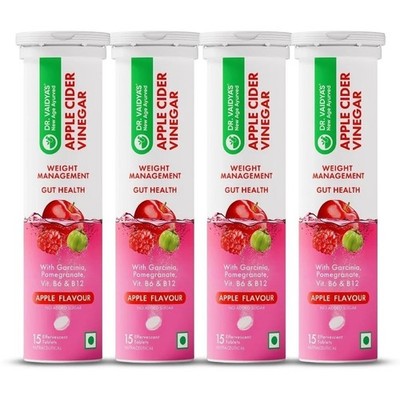 Dr. Vaidya's Apple Cider Vinegar Effervescent Tablet with 60 Tablets, Pack of 4