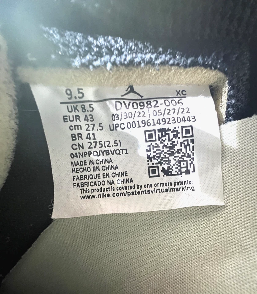 Jordan 1 Low OG EX Negro Gris Humo Auténtico Dv0982006 Talla 9.5 Súper Limpio Foto 4 de 4