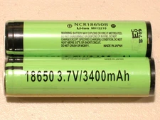 2 Panasonic Flashlight NCR B rechargeable flashlight batteries w/PCB