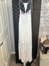 RAGA Maxi Dress with Pink Floral Embroidery