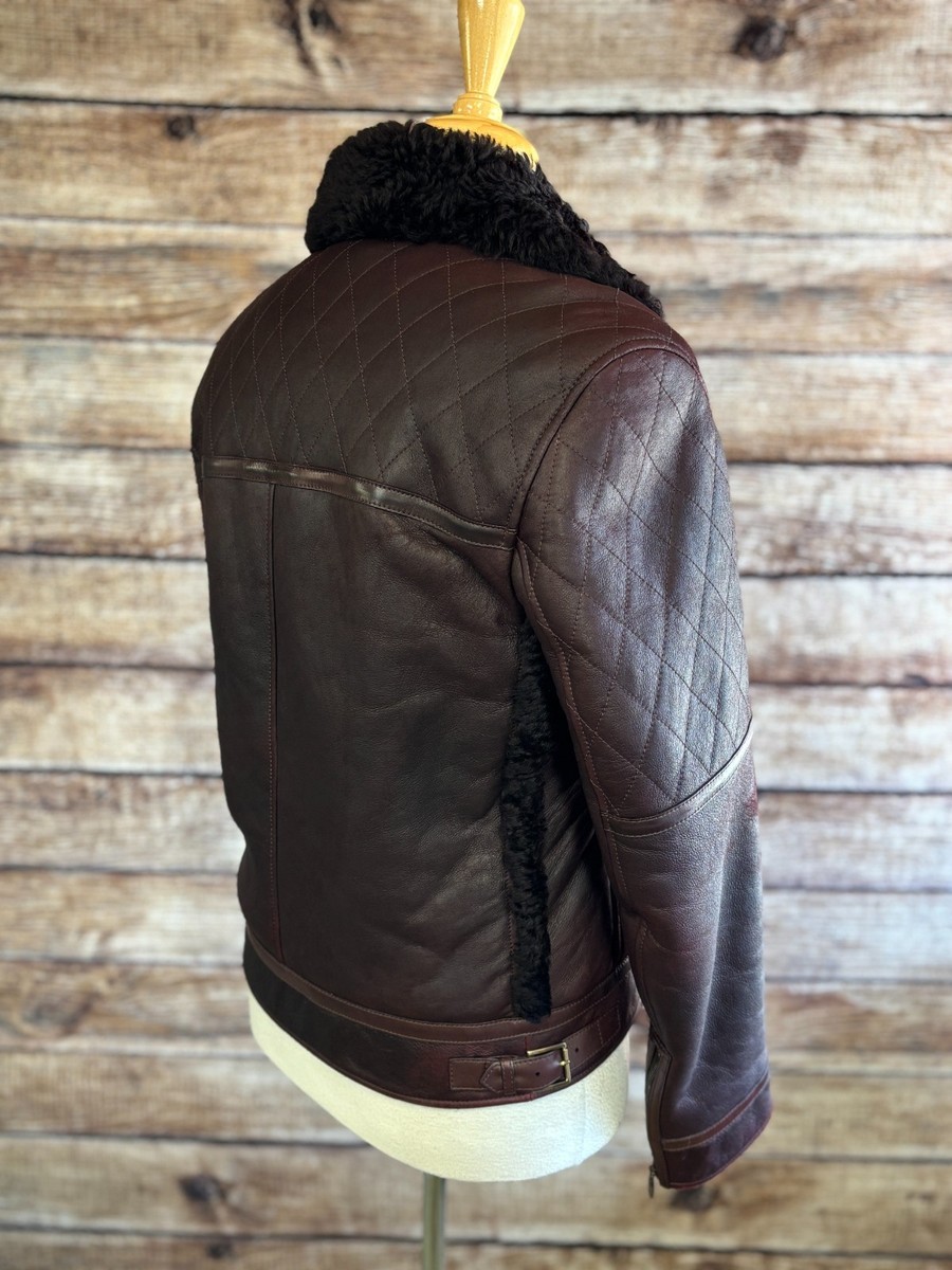 Salvatore Ferragamo Leather Shearling Jacket Size 38 (48 EUR) | eBay