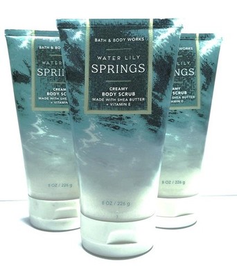 3 Bath & Body Works WATER LILY SPRINGS Creamy Body Scrub 8 oz