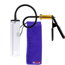 LeLuv Ultima Black Rubber Grip Silicone Hose Penis Pump 9" or 12" Thick-Walle
