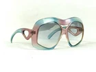 VINTAGE SAMCO ITALY SUNGLASSES 1960s 1970s OVERSIZED RETRO MOD PINK BLUE SHADES