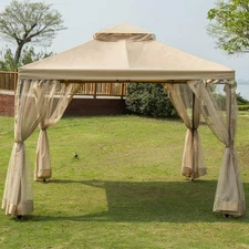 10' X10' Gazebo Canopy Soft Top Outdoor Patio Gazebo Tent Garden Canopy for Your