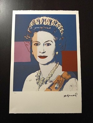 ANDY WARHOL nummeriertes Litho Poster 15x22,5'' POP ART Castelly NY Queen Elizabeth