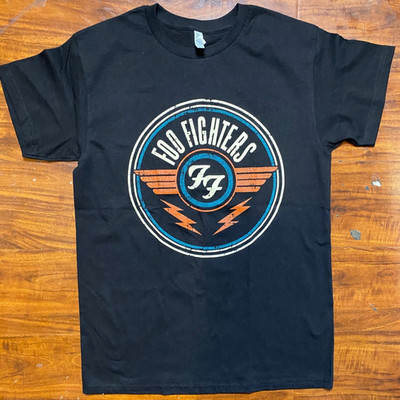 FOO FIGHTERS Classic Lightning Large Circle Logo DAVE GROHL Band Tee SZ M-NWOT