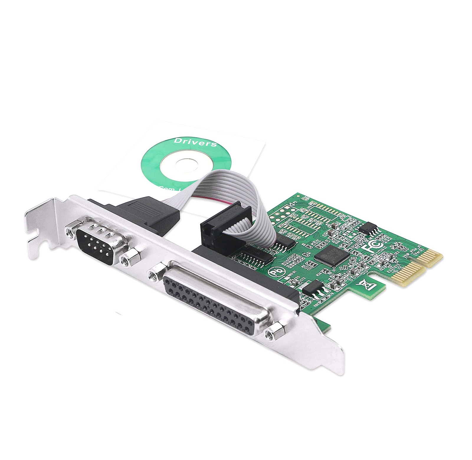 Carte d'extension PCI Express RS232 DB9 et DB25 à Double Puce