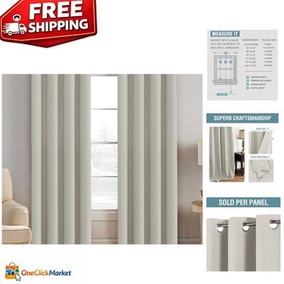 Extra Long Blackout Curtains - 52'' W x 96'' L Grommet Top Energy Efficient Drapes