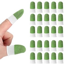 Mobile Gaming Finger Sleeve, 40 Pack Controller Finger Thumb Sleeves Light Green