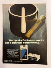 Vtg 1970s AD-Parliament Cigarettes-The Tip Works Like a Cigarette Holder Works