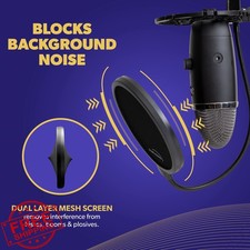 Auphonix Pop Filter Screen for Blue Yeti Mic Gooseneck