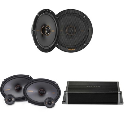 Kicker 47KEY2004 4-Channel DSP Smart Amp w/ 51KSS 2-way 6x9'' & 6.75'' Audio Up...
