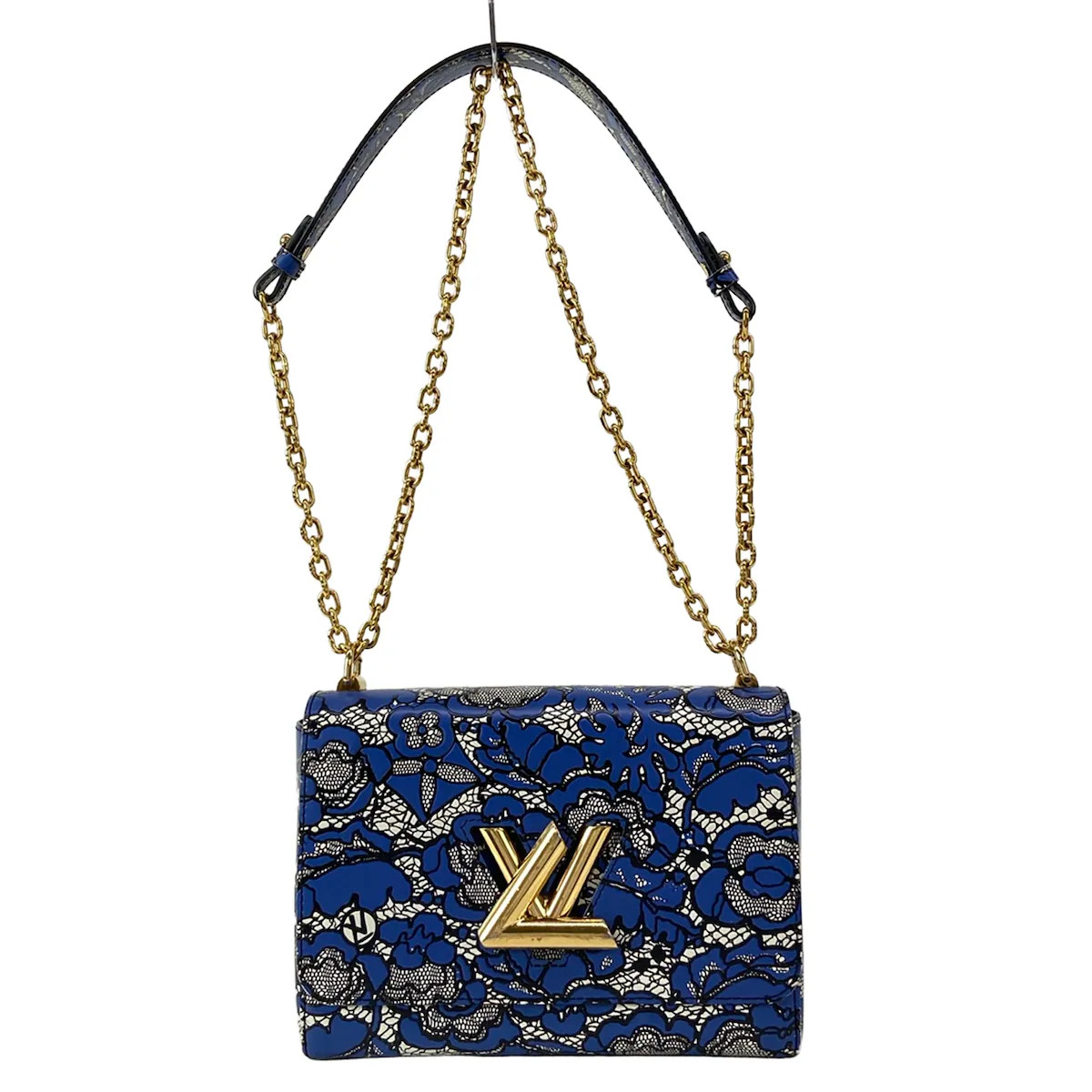 LOUIS VUITTON Twist MM M54781 Blue Black White Others FL1147 Shoulder Bag