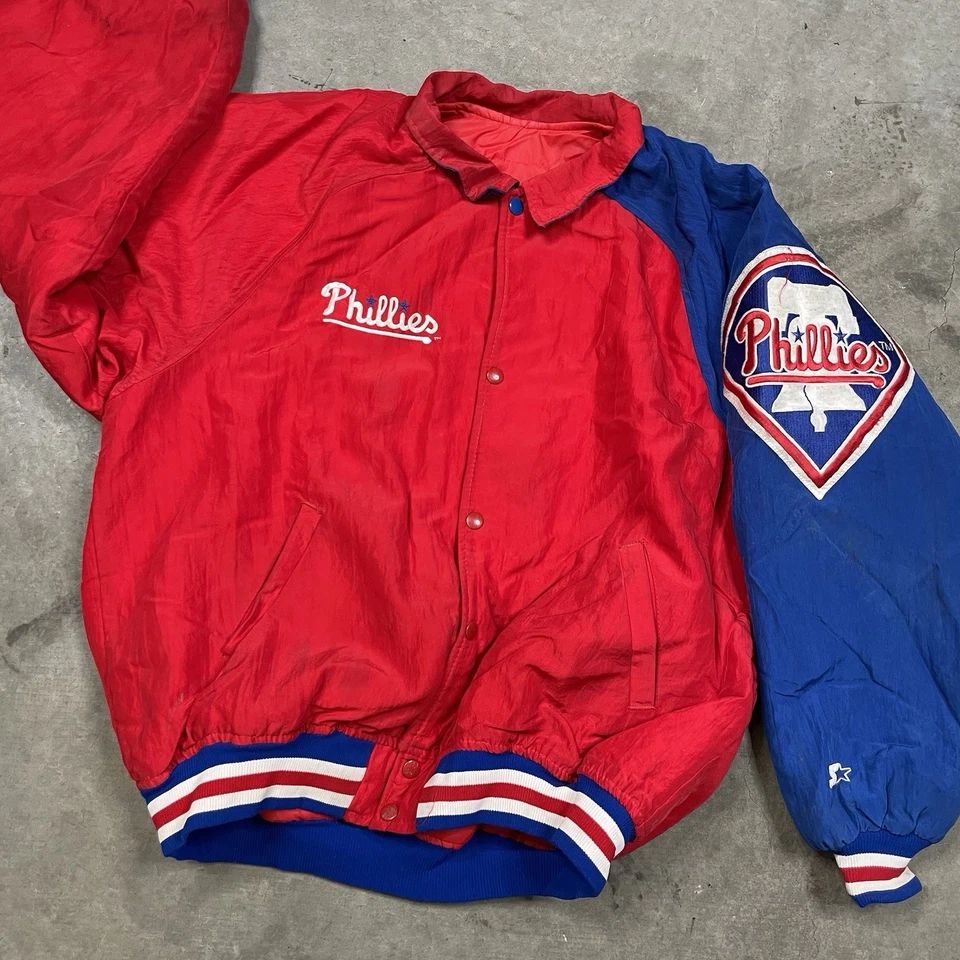 Phillies Jacket L 90s 00s Y2k Philadelphia MLB Baseball Game-day Button Up Coat - Image 2 of 4