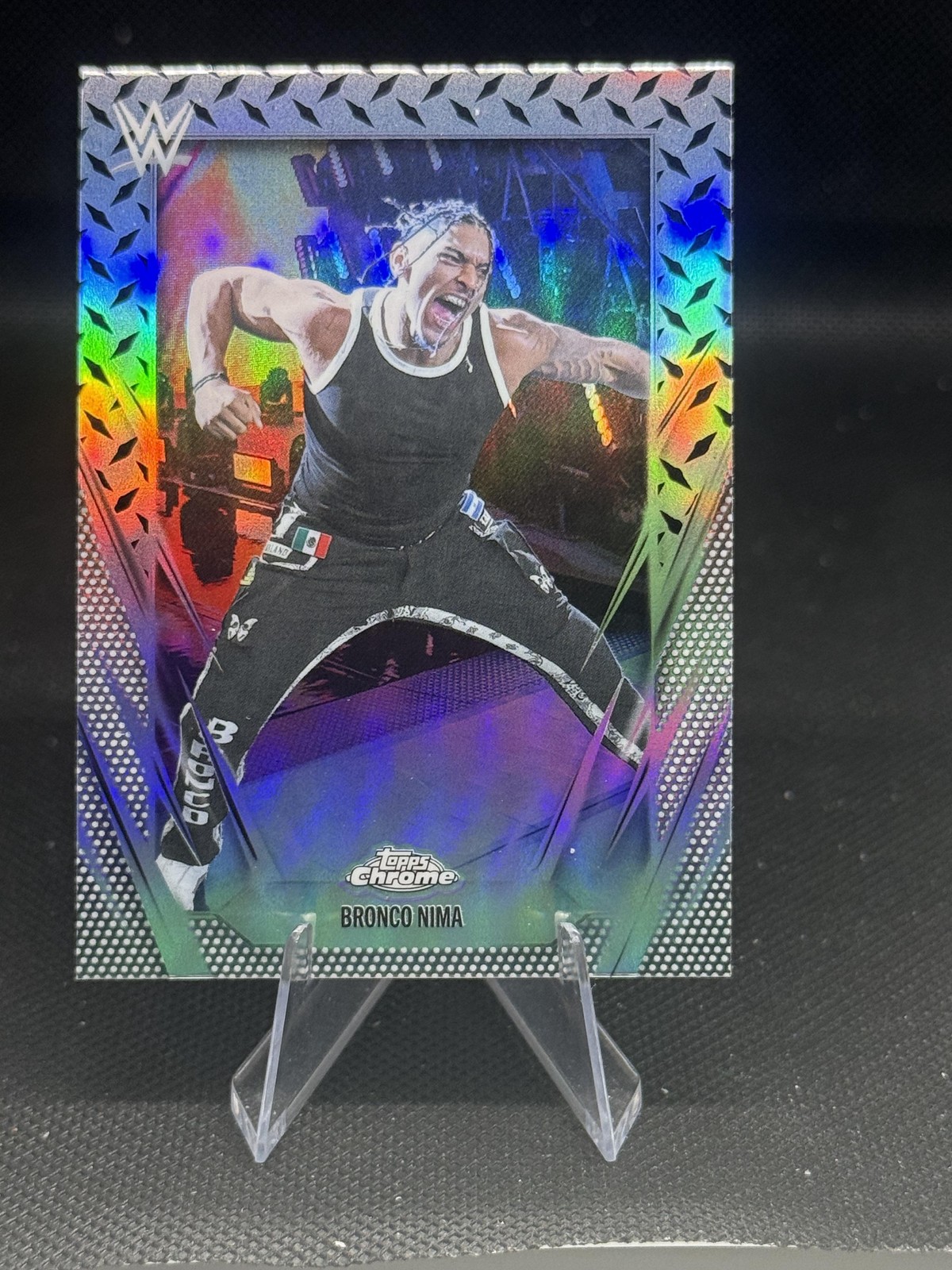 2026 Topps Chrome WWE Diamond Plate Refractor Bronco Nima #103