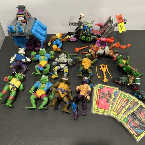 Teenage Mutant Ninja Turtles Lot Figures Vehicles Accessories Psycho Cycle Parts