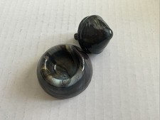 Andy Davis Slag Glass Spinning Top with Base 1