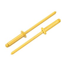 50Pcs 1/8"x1/2" Aluminum Open-End Dome-Head Blind Rivets, Yellow