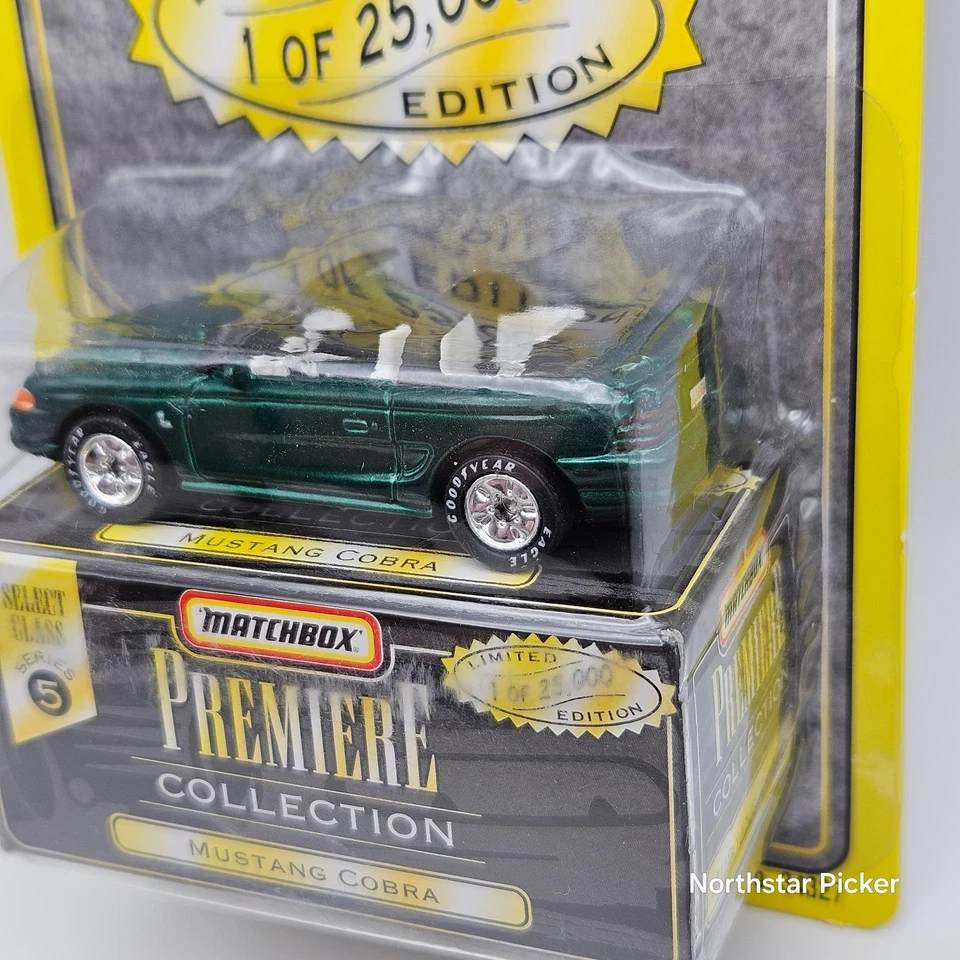 VTG 1996 Matchbox Premiere Collection Ford Mustang Cobra Green Series 5 1/25k - Image 3 of 4