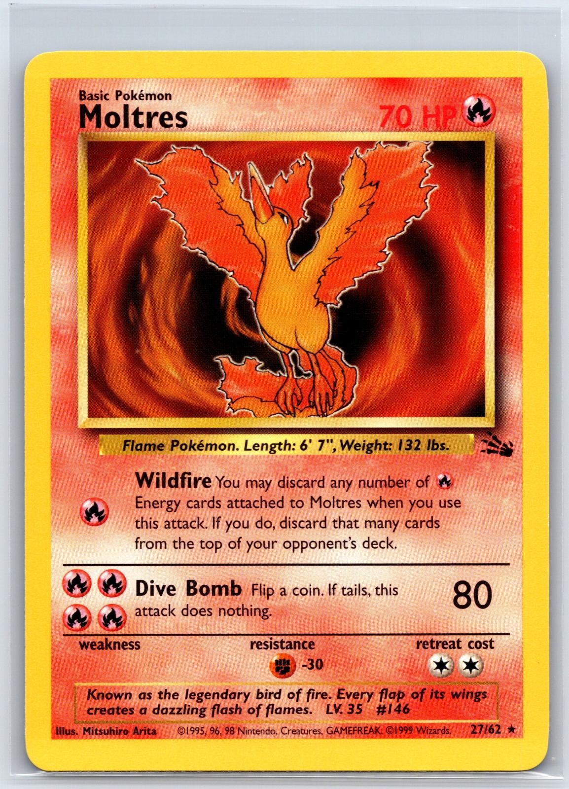 Moltres 27/62 Rare Fossil Pokemon Unlimited NM/M