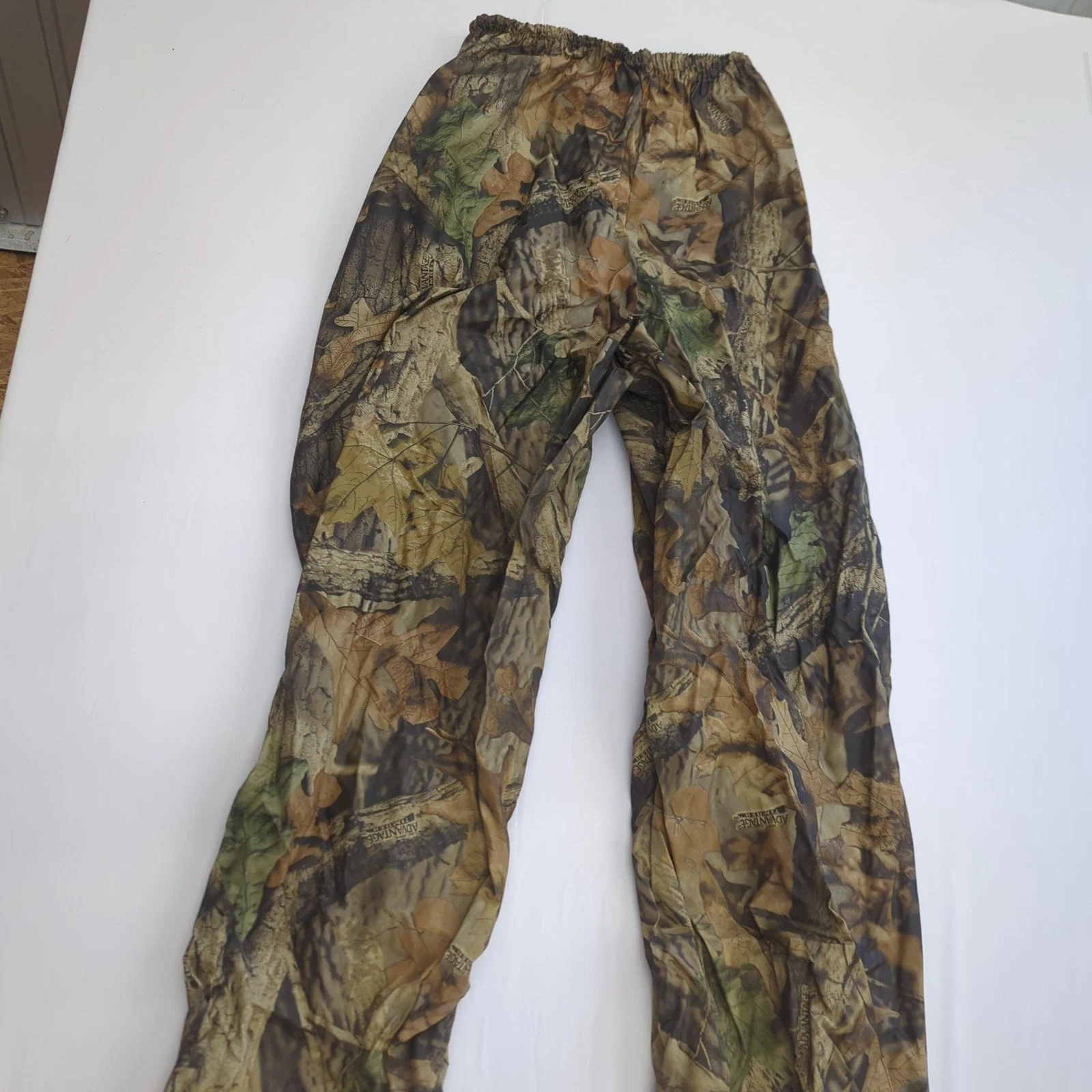 Bass Pro Shops Pants Mens Large Camo Waterproof Rain Hunting Elastic Waist
