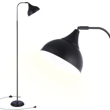 Industrial LED Floor Lamp,Black Metal Adjustable Standing Lamp for Living