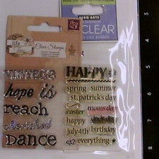 Hero Arts and Prima Mini Greeting Sentiment Stamps
