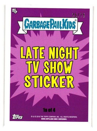 2016 GARBAGE PAIL KIDS SERIES 2 PRIME SLIME TRASHY TV PICK YOUR CARD BLOODY RED - Picture 269 of 323
