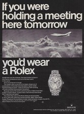 Vintage 1967 Rolex Oyster Datejust Watch Falcon Jet Full Page Original Ad