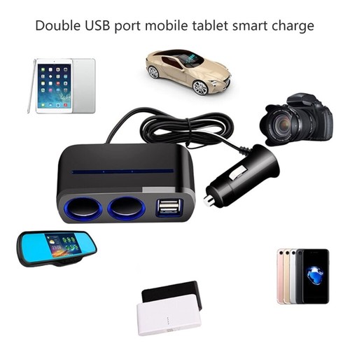 2 Socket Car Cigarettes Power Charging 2 USB Port for Electronic Gadgets - Zdjęcie 3 z 8