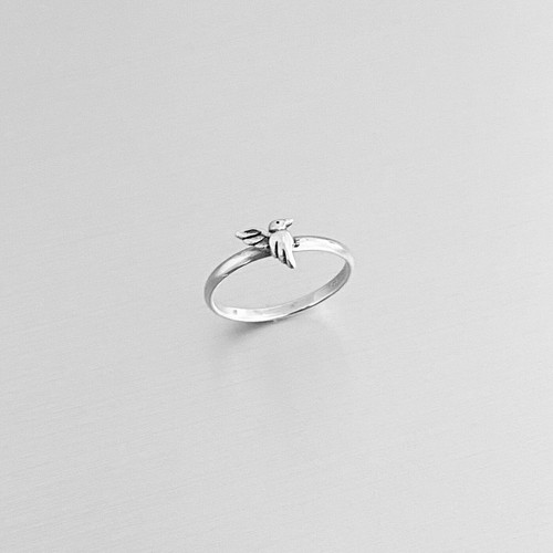 Sterling Silver Tiny Hummingbird Ring, Silver Rings, Bird Ring, Animal Ring - Bild 5 von 12