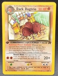Dark Dugtrio 1st Edition Rare 23/82 Team Rocket Pokemon NM 💥🚀 Free Shipping 🚀