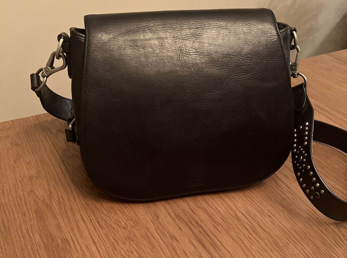 Pre-Owned Polo Ralph Lauren Black Leather Saddle Bag | eBay Pre-Owned Polo Ralph Lauren Black Leather Saddle Bag | eBay