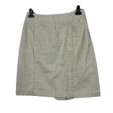 Orvis Womens Size 12 Khaki Canvas Cotton Midi Skirt Beige Tan Outdoors Casual