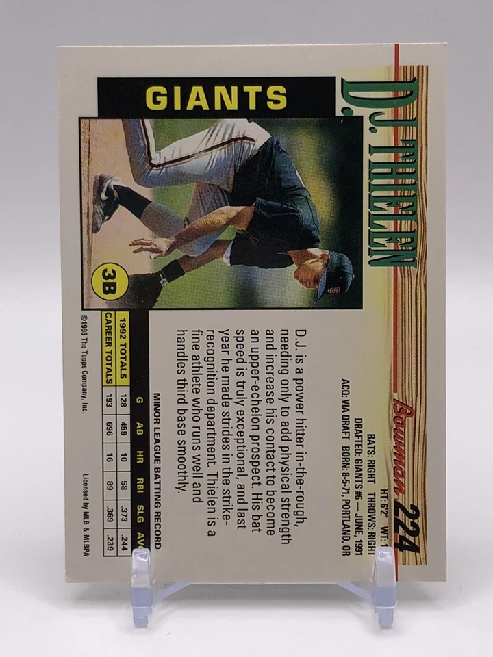 1993 Bowman D.J. Thielen No. 224 - Image 2 of 2