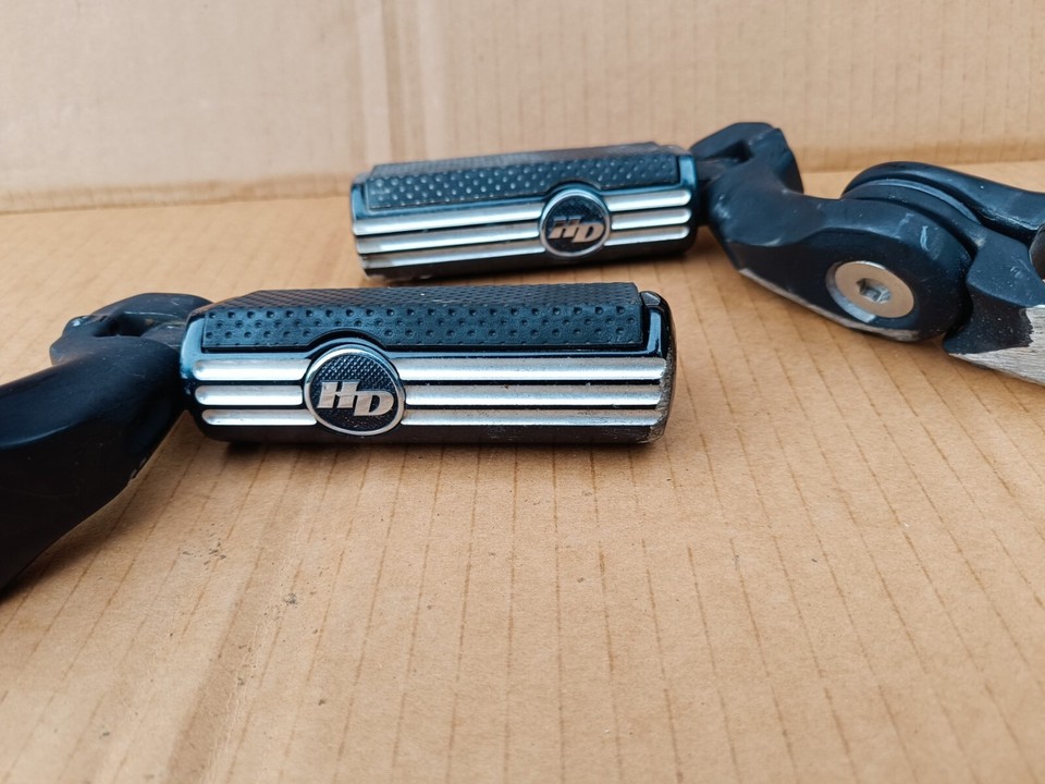 Harley Davidson Defiance Highway Pegs Long Angled Mounts Black eBay