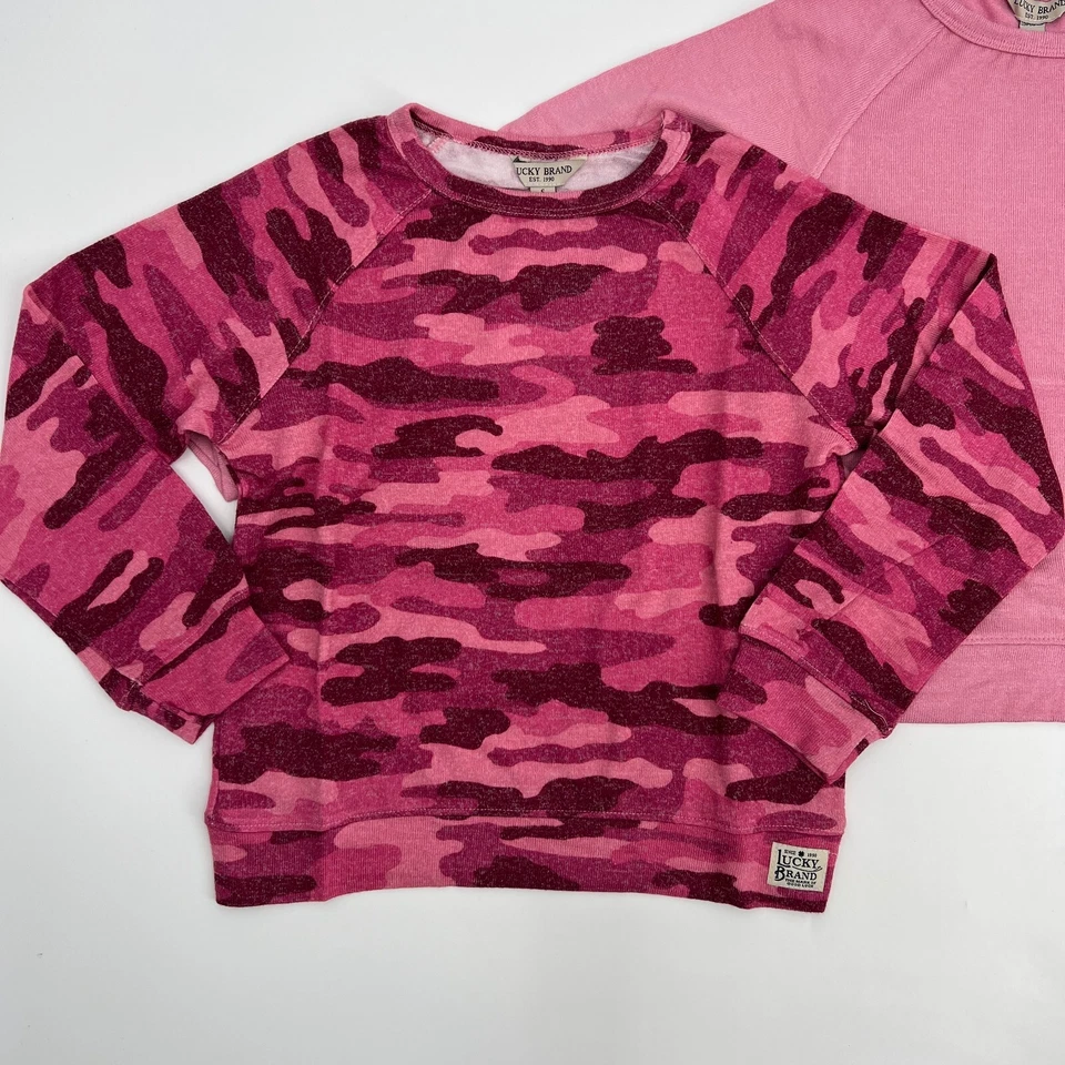 Camiseta Top Tejido Raglán Manga Larga Lucky Brand Niña Berry Camuflada/Rosa L/14-16 Foto 3 de 4