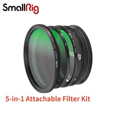SmallRig 5-in-1 Attachable Filter Kit VND 2-32 & CPL & 1/4 Effect Black Mist 