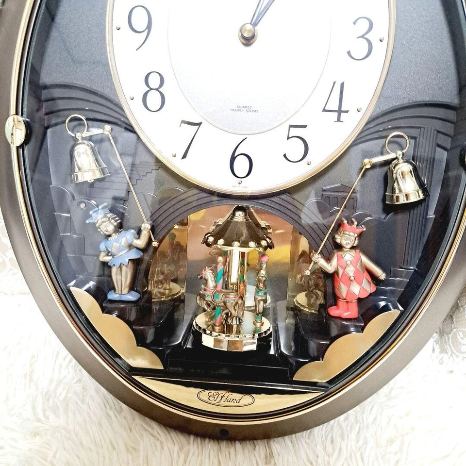 Pequeño Mundo RHYTHM 4MH710 Reloj Ritmo Karakuri Colgante de Pared De Colección Buen Diseño Foto 3 de 4