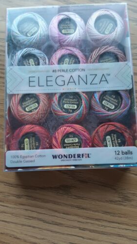 #8 Perle Cotton ELEGANZA Wonderfil Speciality Threads 12 balls (42 yd)