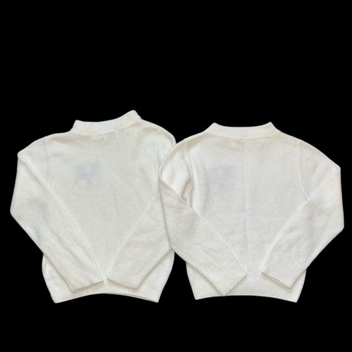 Vintage Playmore Knits White Sweaters With Hand Embroidered Roosters X2 Sz 6/7 - Picture 4 of 10
