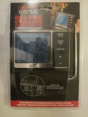 Expert Grill Deluxe Digital BBQ Meat Timer LCD Thermometer 29C-300C (20 F-572 F)