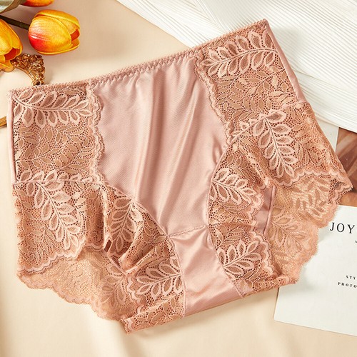 Women Silky Satin Knickers Panties Lace High Waist Brief Underwear Sexy UK - Picture 22 of 57
