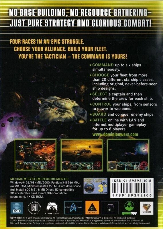 Star Trek: Deep Space Nine - Dominion Wars PC CD Rom 2001 Computer Video Game - Image 2 of 2