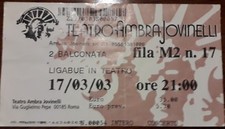 biglietto concerto Luciano Ligabue in teatro - Roma, Ambra Jovinelli 2003